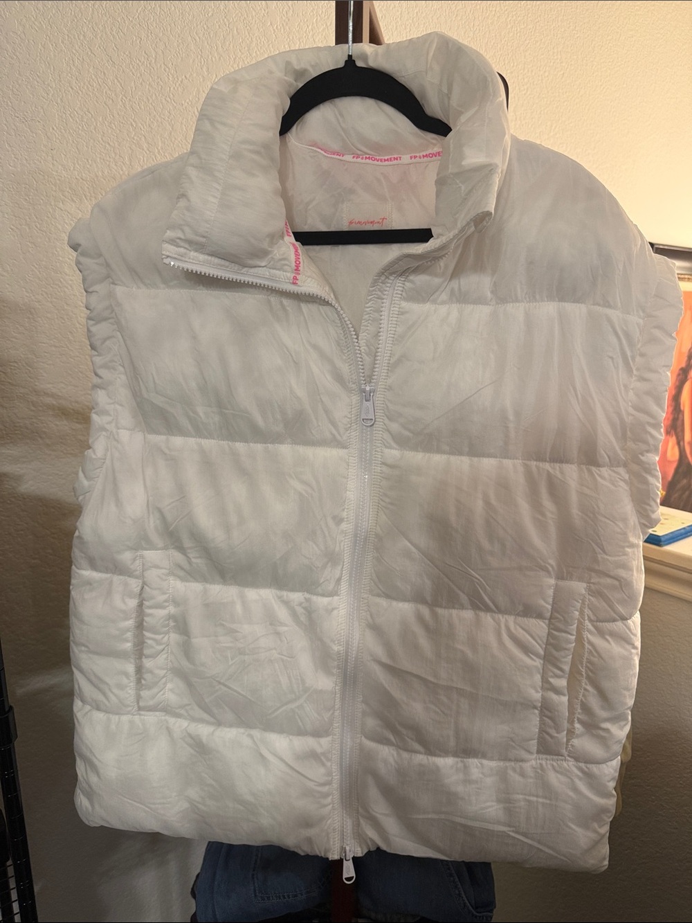 Free People Women’s White Puffer Vest - Lightweight Quilted Jacket